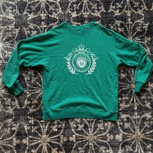 Hollister Teal Crewneck Sweater Green XS Cotton/Polyester Blend